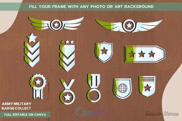 Army Military Badge Canva Collect Frame: A Digital Design Toolkit