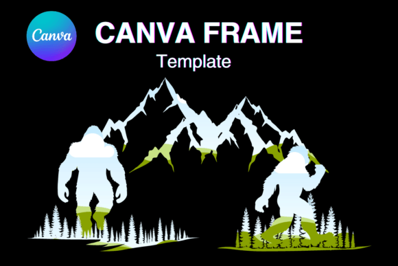 Bigfoot Canva Frame Yeti Photo Frame: Creative Design Assets