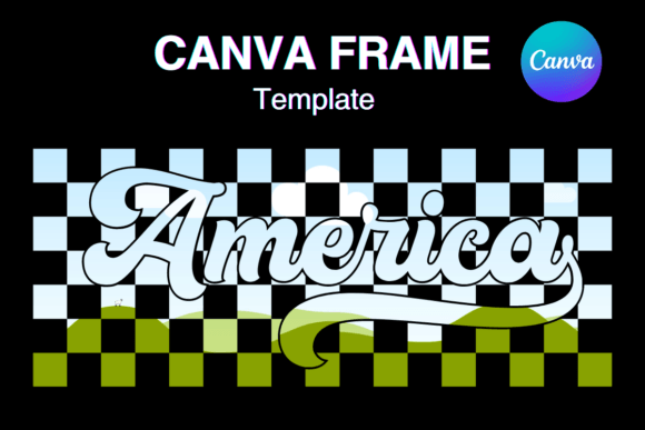 Checkered America Canva Frame: Add Photos with Patriotism