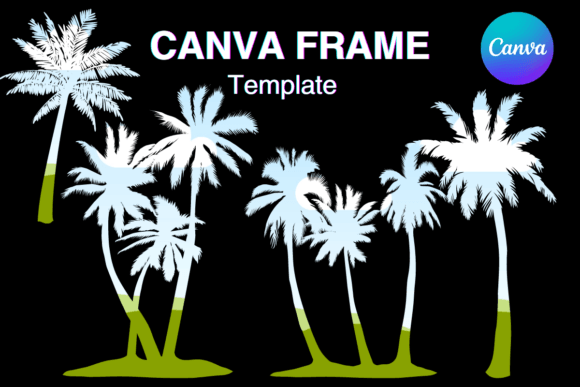 Coconut Palm Tree Canva Frame: Instant Tropical Style