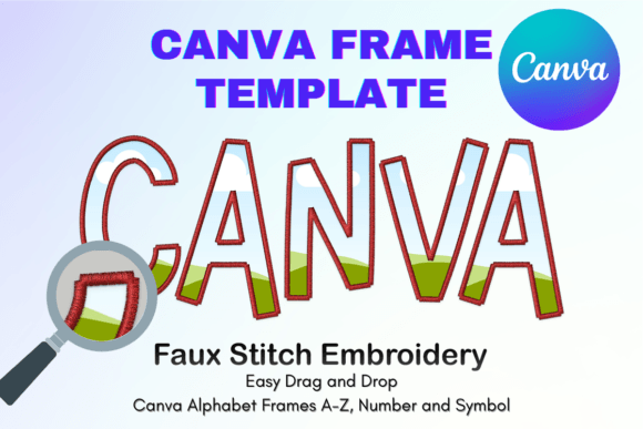 Creating Dimensional Text with Faux Embroidery Canva Frame Letters_C25