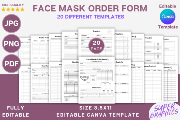 Editable Face Mask Order Form Canva Temp for Your Business