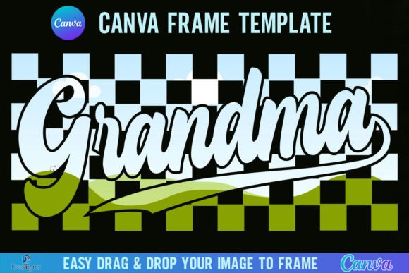 Grandma Checkered Canva Frame Template: A Cozy Design Asset