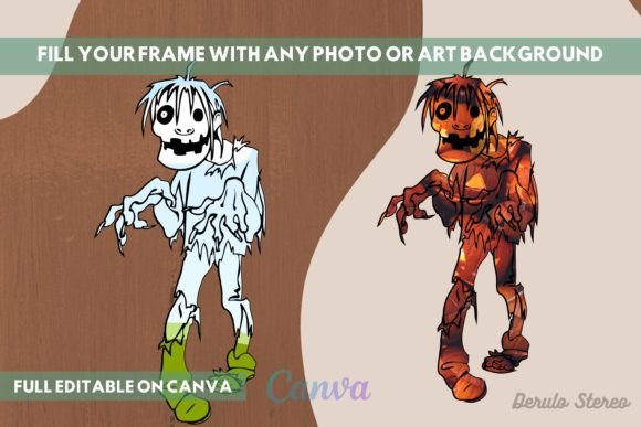 Halloween Zombie Character Canva Frame: Your Spooky Design Shortcut