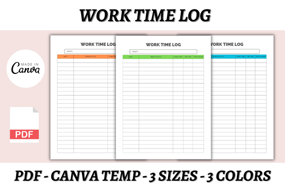 Master Your Day with the Work Time Log Canva Template