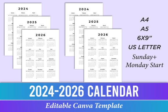 Master Your Schedule: The 2024-2026 Vertical Calendar Canva Kdp