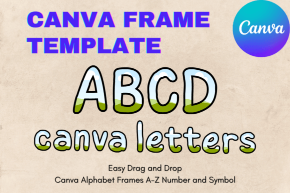 Mastering Custom Typography with Canva Letters Frame Alphabet TemplateC33