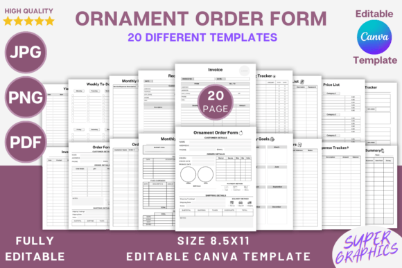 Ornament Order Form Canva Template: A Professional Business Toolkit