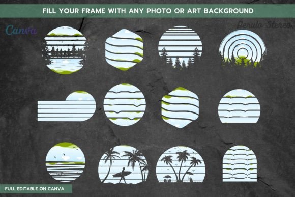 Retro Sunset Frame Collect: Your New Canva Design Staple
