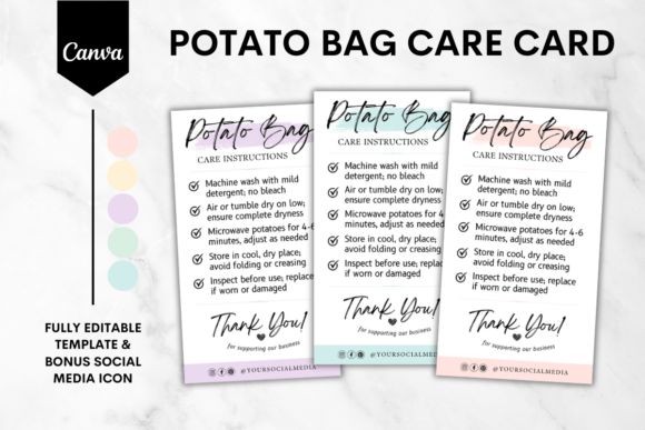 Simple Care for Your Potato Bag: A Canva Template