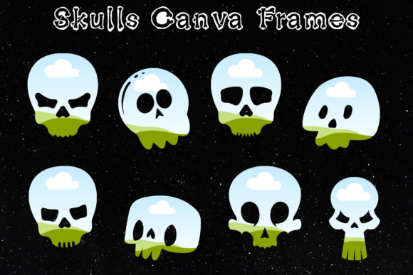 Skulls Canva Frames: Elevate Your Halloween Decor