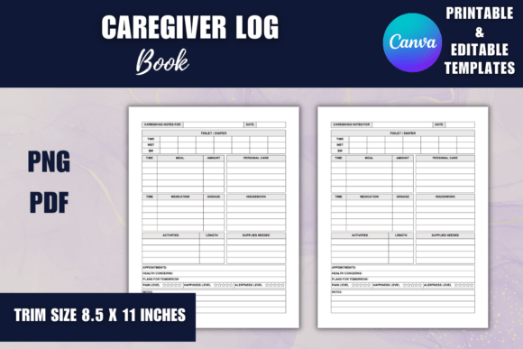 Streamline Caregiving with This Canva-Editable Log Book