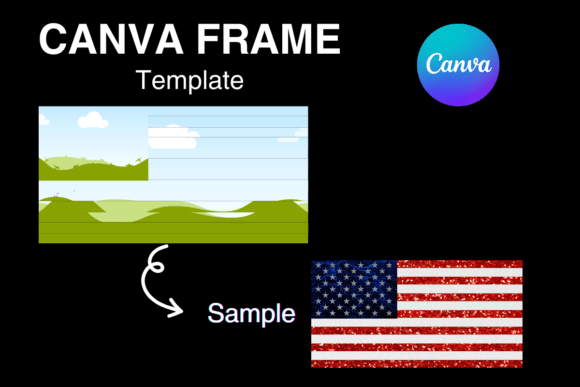 USA American Flag Patriotic Canva Frame: A Digital Design Essential