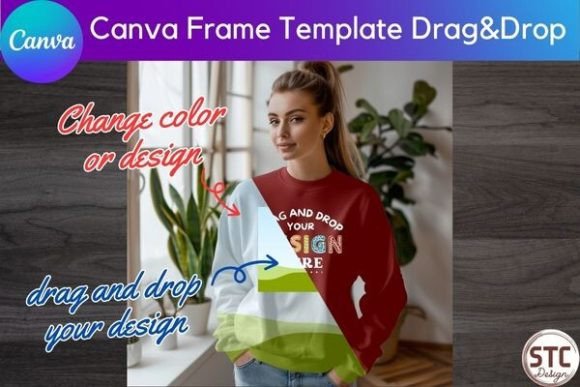 Women Sweatshirt Mockup Canva Frame: Your Design Shortcut
